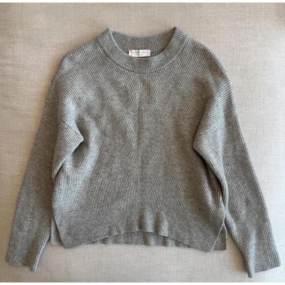Everlane Premium Ribbed Cashmere Crew Sweater Gray Size XS - Picture 2 of 9